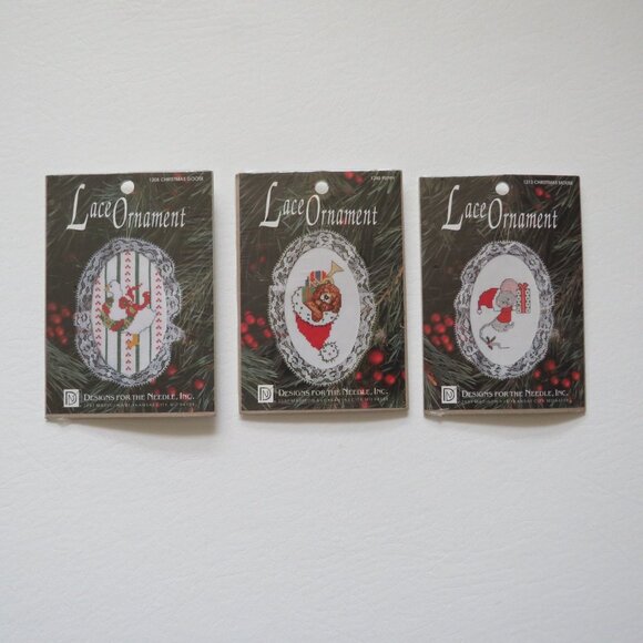 Christmas Lace Ornaments Designs for the Needle Lot of 10 Needlepoint Vint Kits - Picture 6 of 10